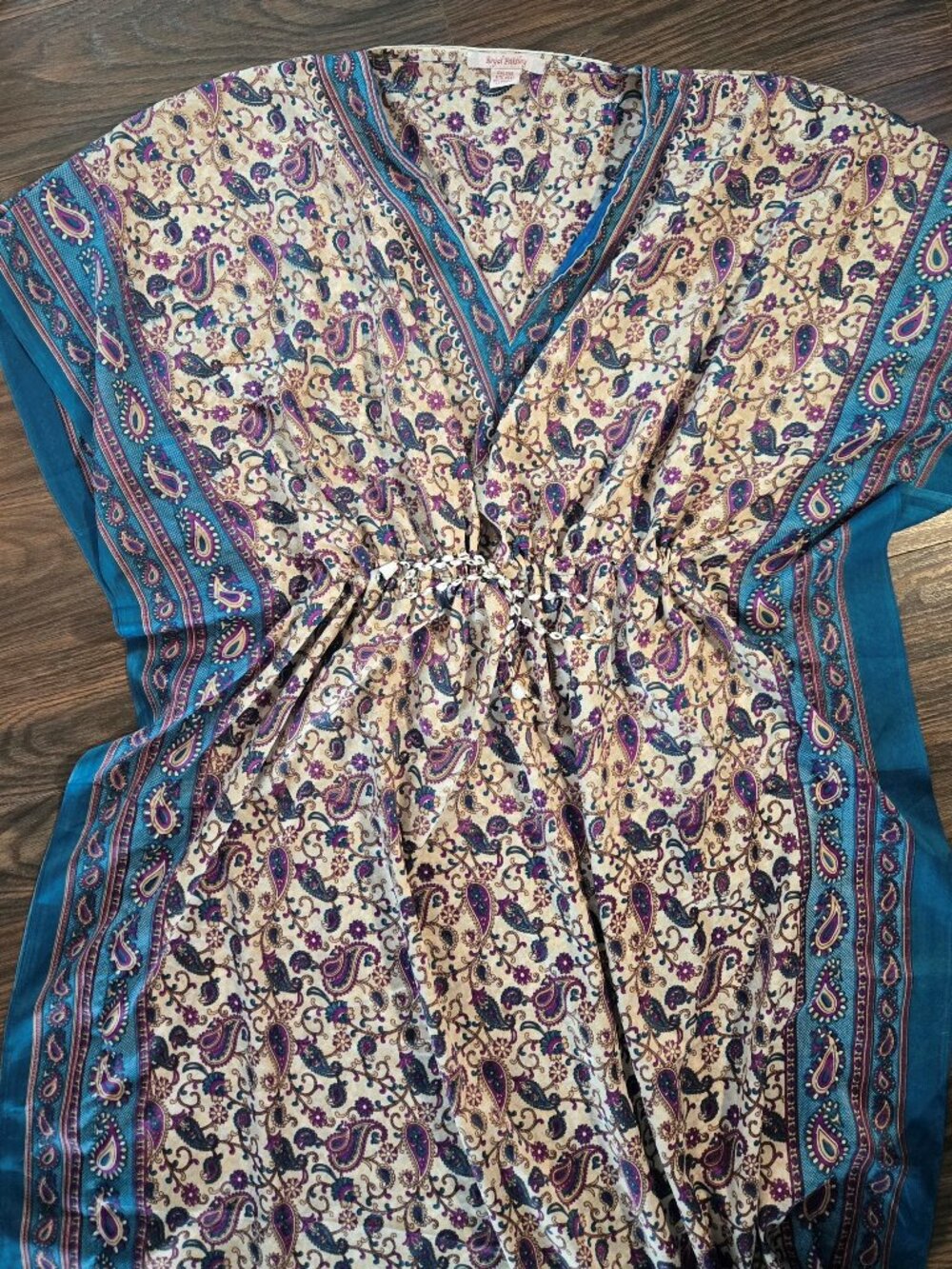 ROYAL PAISLEY 70s/Boho Style Classic Kaftan Floral Paisley Print OSFM